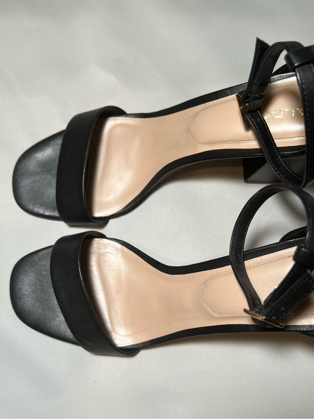 ALDO Black Block Heel Ankle Strap Sandals – Size 8 (EU 38.5) - Picture 4 of 11